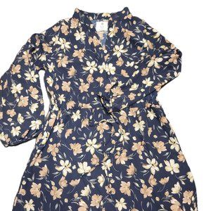 Navy Flora dress Made in Korea